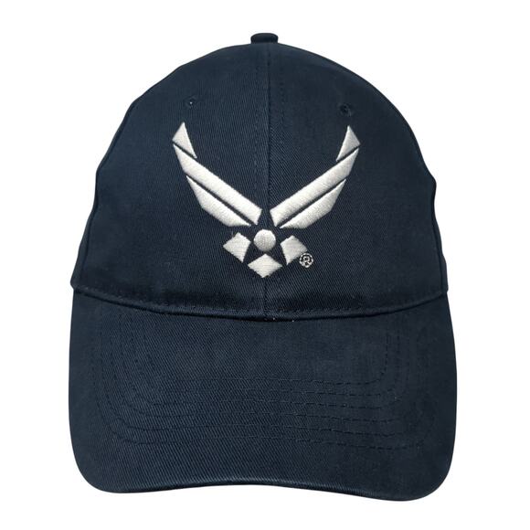 U.S. Air Force Strapback Baseball Cap Blue OS Adjustable Embroidered Eagle Crest - Picture 1 of 9